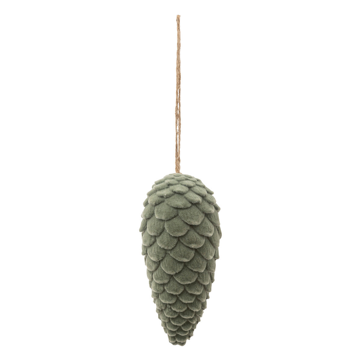 Pinha verde menta veludo 10cm