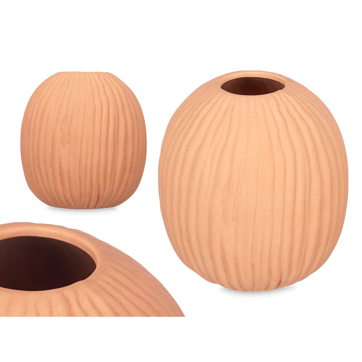 Jarra de cer&acirc;mica redonda cor de tijolo