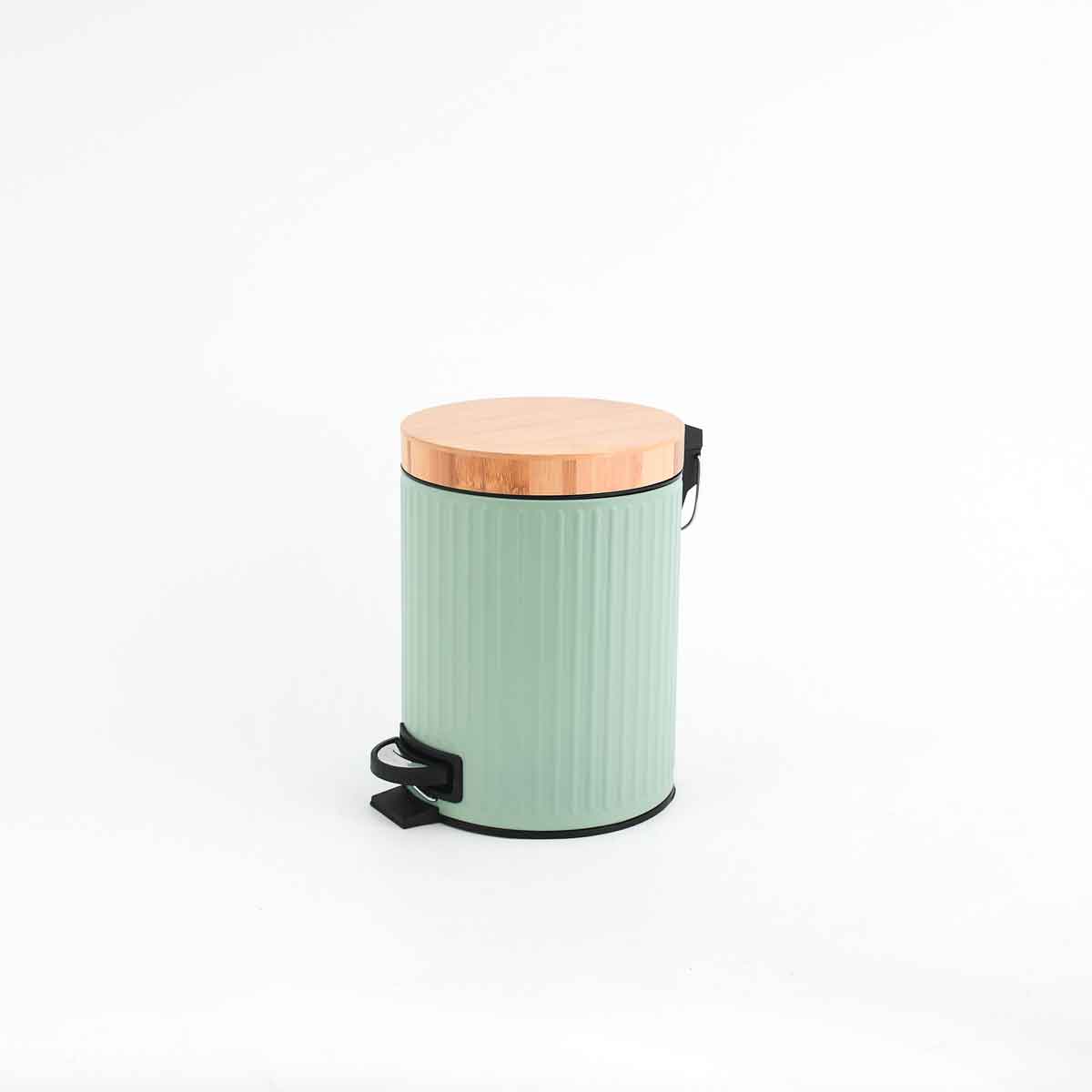 Balde wc verde em metal 5l