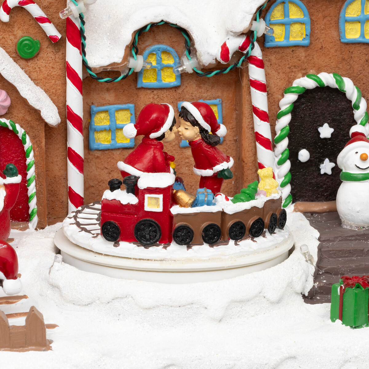 Aldeia casa com doces com luz - música - movimento 23,2x24,5cm,  Aldeia casa com doces com luz - música - movimento 23,2x24,5cm