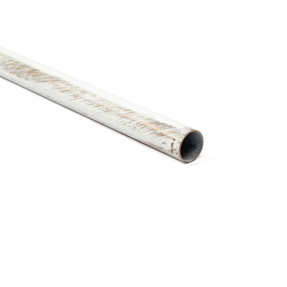 Tubo de ferro forjado branco e dourado 150cm,  Tubo de ferro forjado branco e dourado 150cm