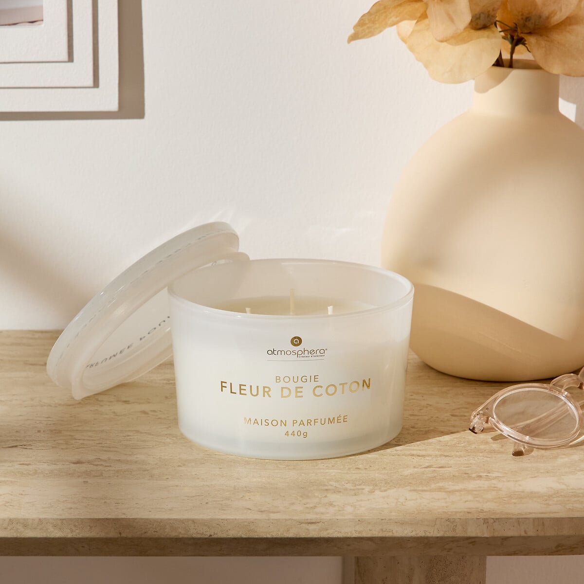 Vela perfumada algod&atilde;o GLOWY 440g