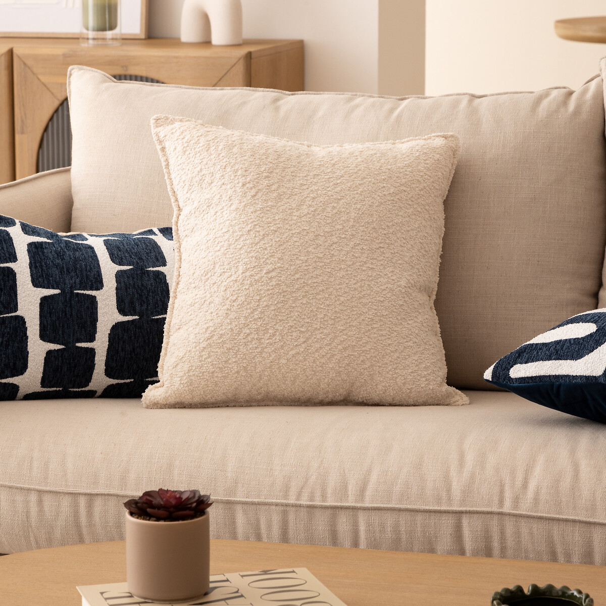 Almofada AUTOMNE bouclette marfim 45x45cm