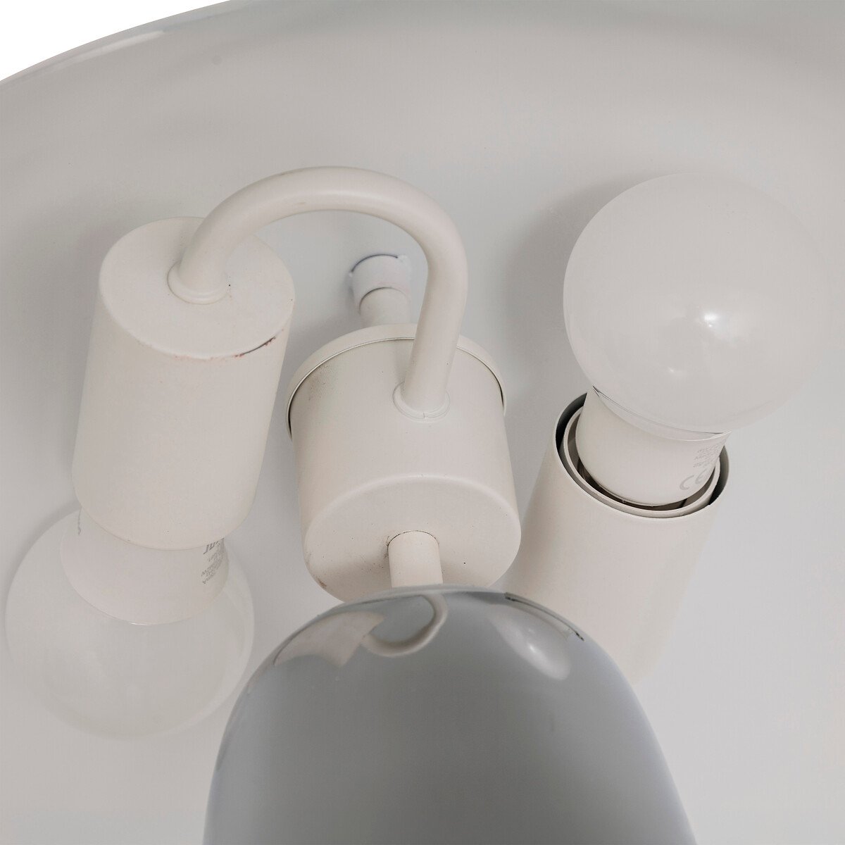 Candeeiro de mesa cogumelo OMIA prateado em metal 34x36cm