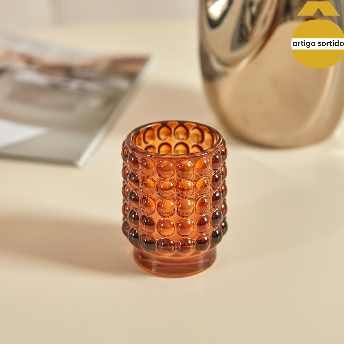 Castiçal de vidro 8x7cm