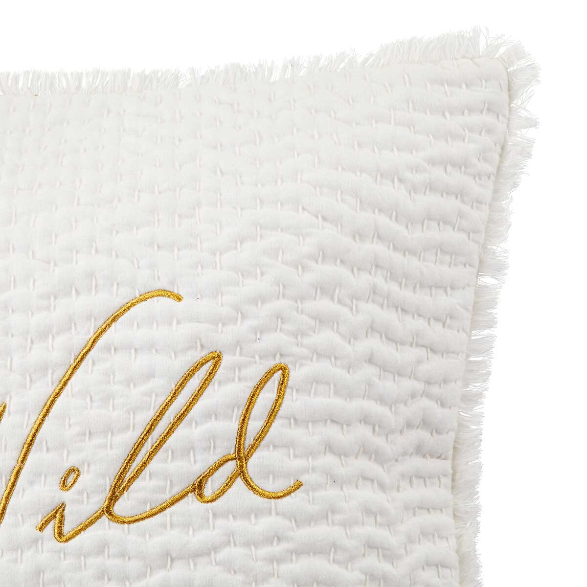 Almofada bordada WILD ROMANCE branca 45x45cm