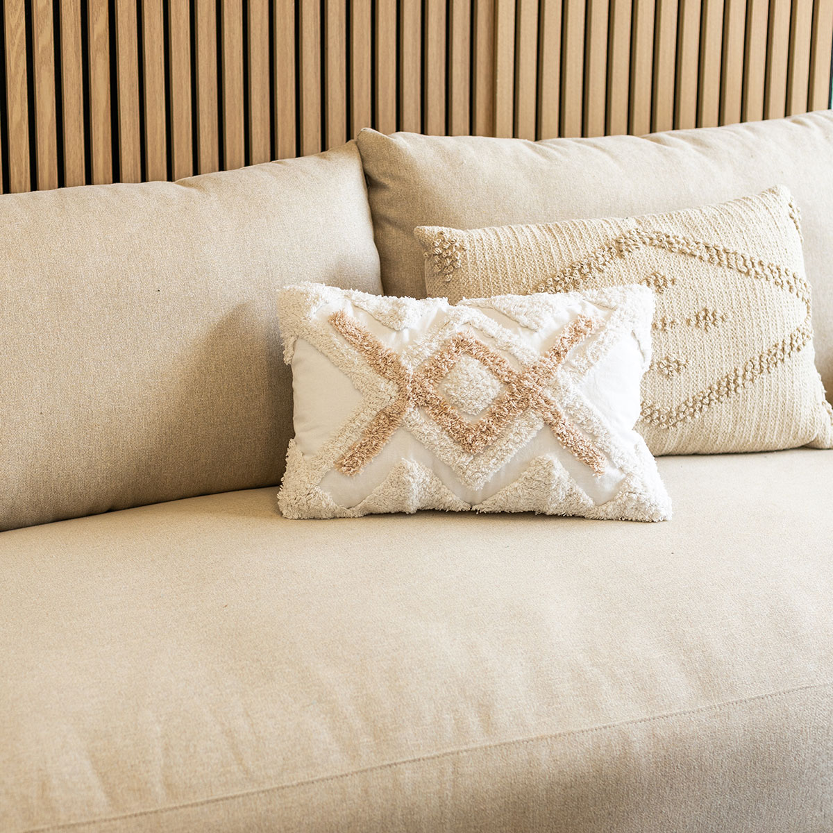 Capa para almofada TUFT marfim 30x50cm