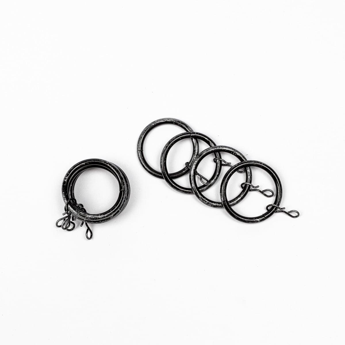 Conjunto de 8 argolas preto e prateado d20cm
