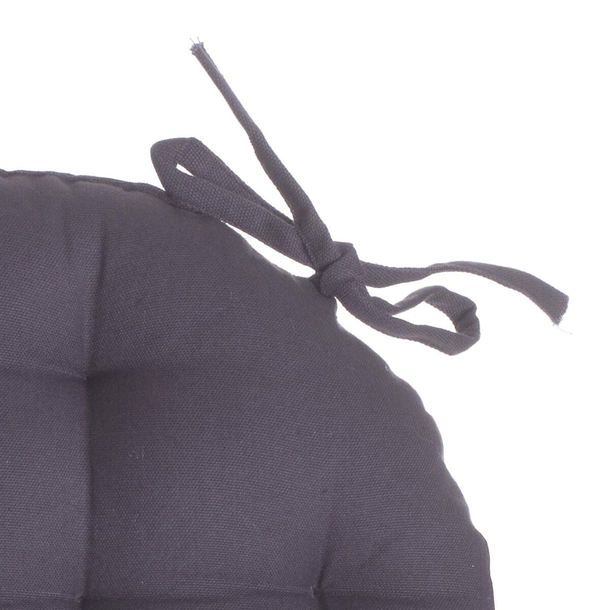 Coxim redondo cinza escuro em algod&atilde;o 38cm