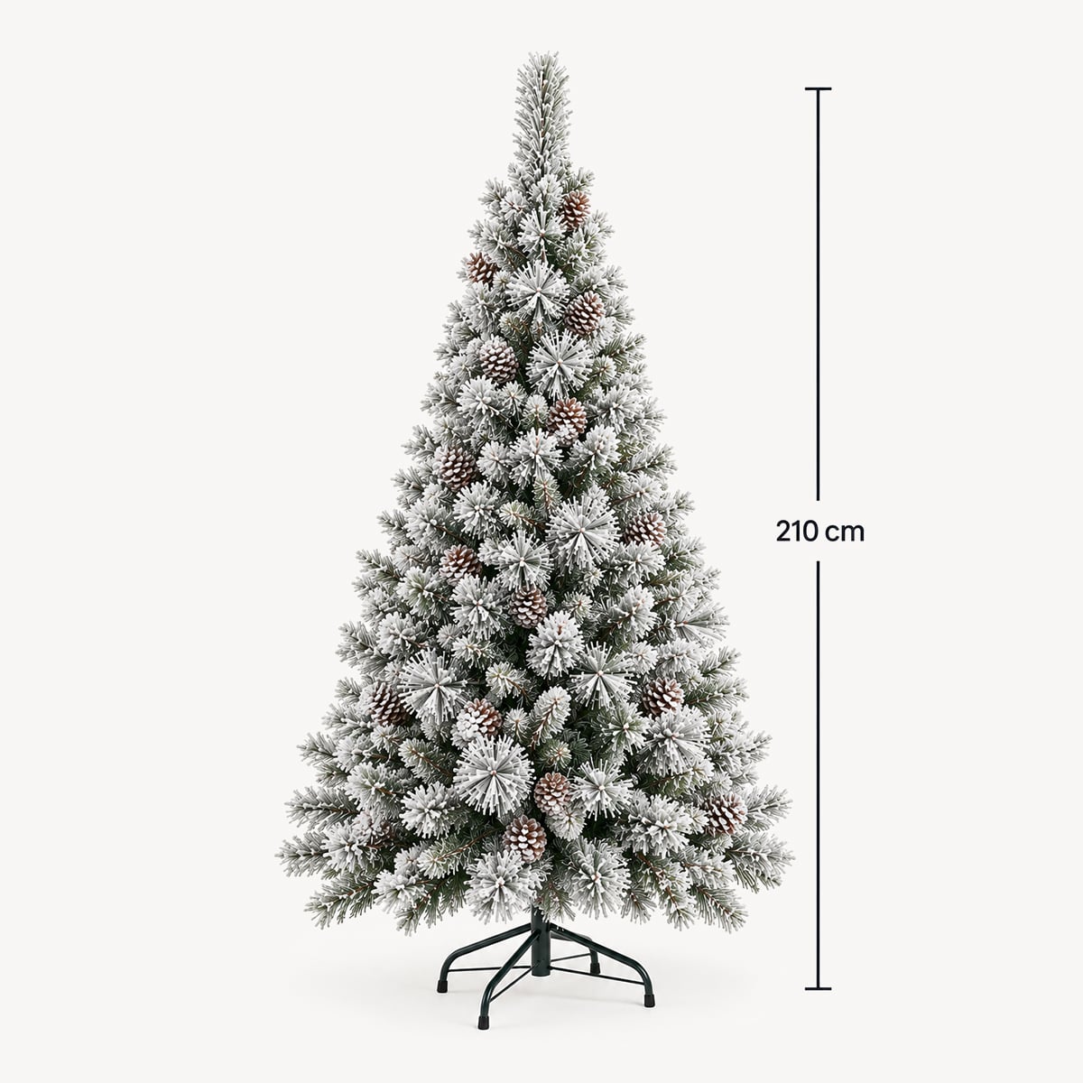 &Aacute;rvore de natal MINNESOTA efeito neve com pinhas 210cm