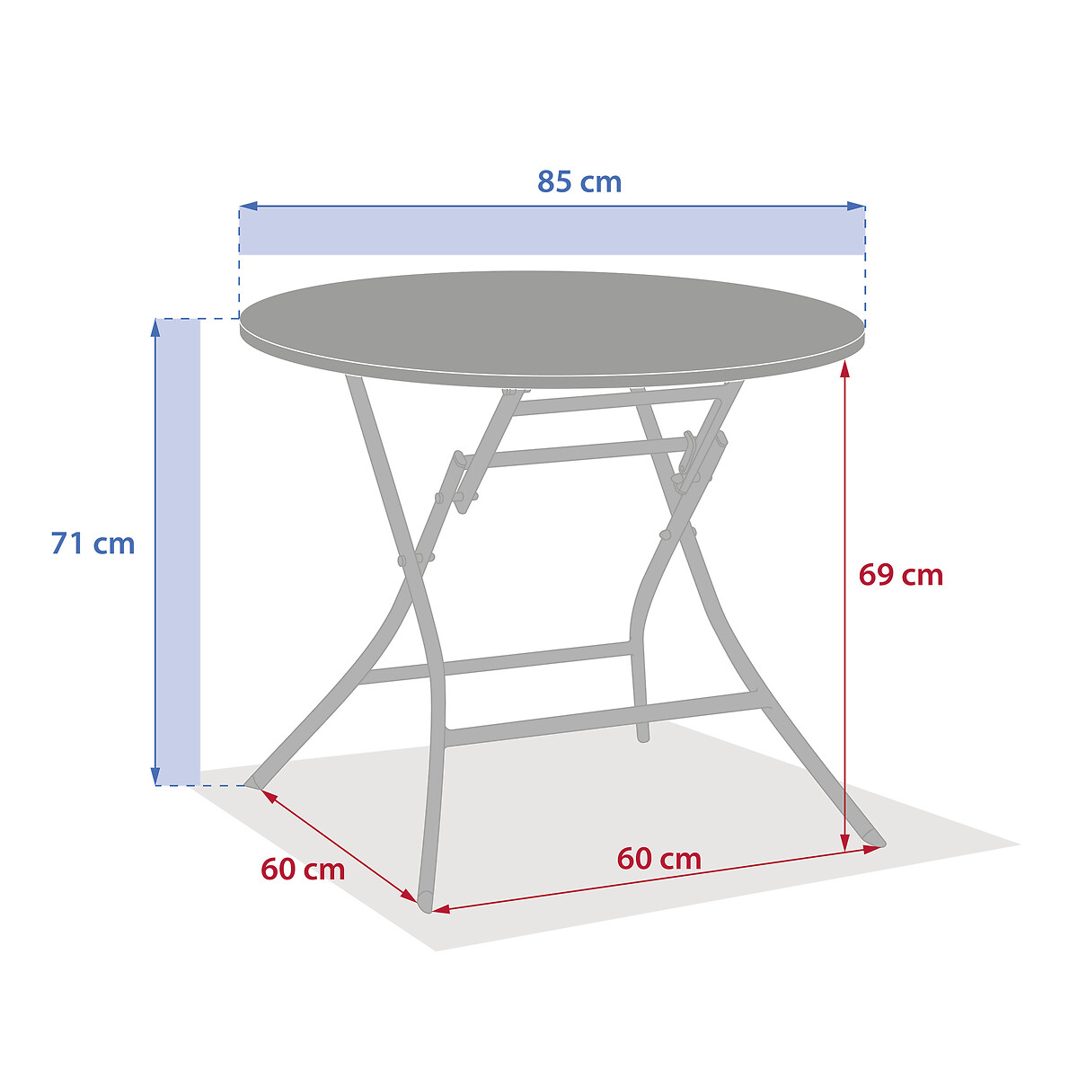 Mesa dobr&aacute;vel GREENSBORO redonda graphite