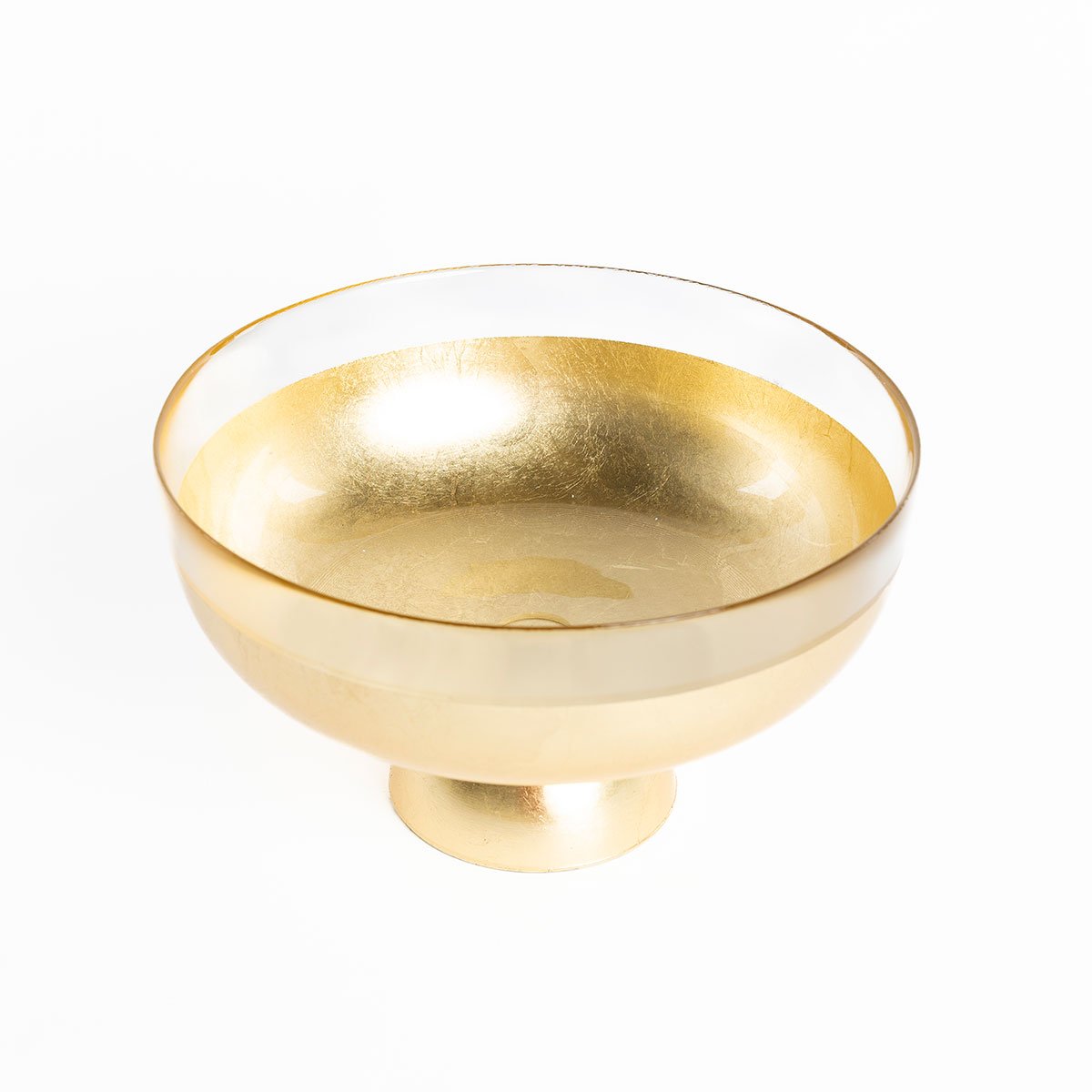 Centro de mesa com p&eacute; dourado 27cm
