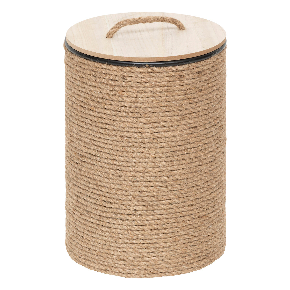 Cesto com tampa bege 38x25cm