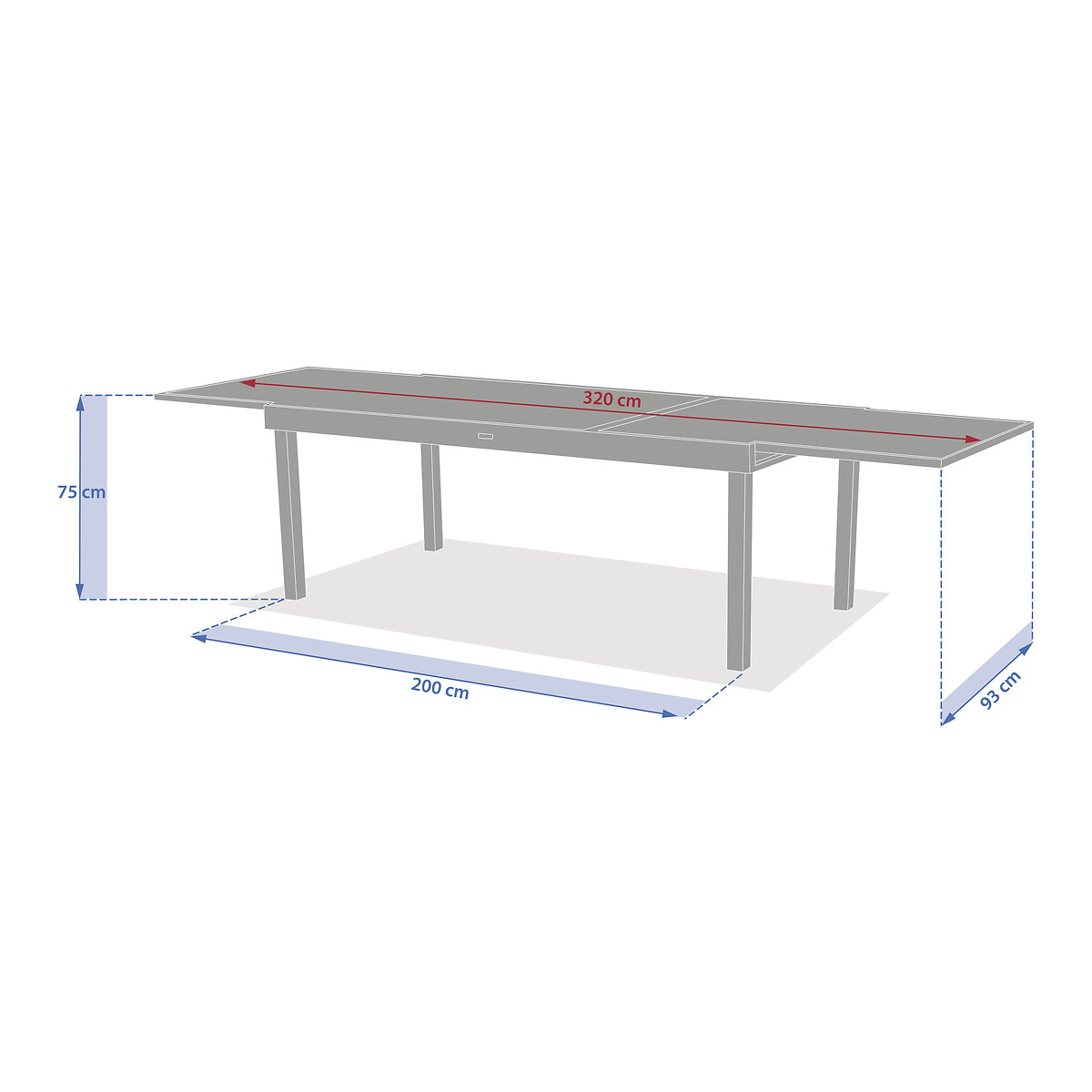 Mesa extens&iacute;vel PIAZZA truffe/caf&eacute;