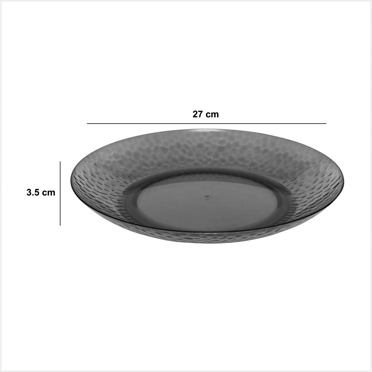 Prato raso ESTIVA 27cm cinza em poliestireno