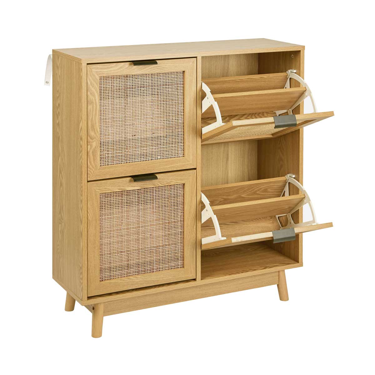 Sapateira em rattan com 2 compartimentos