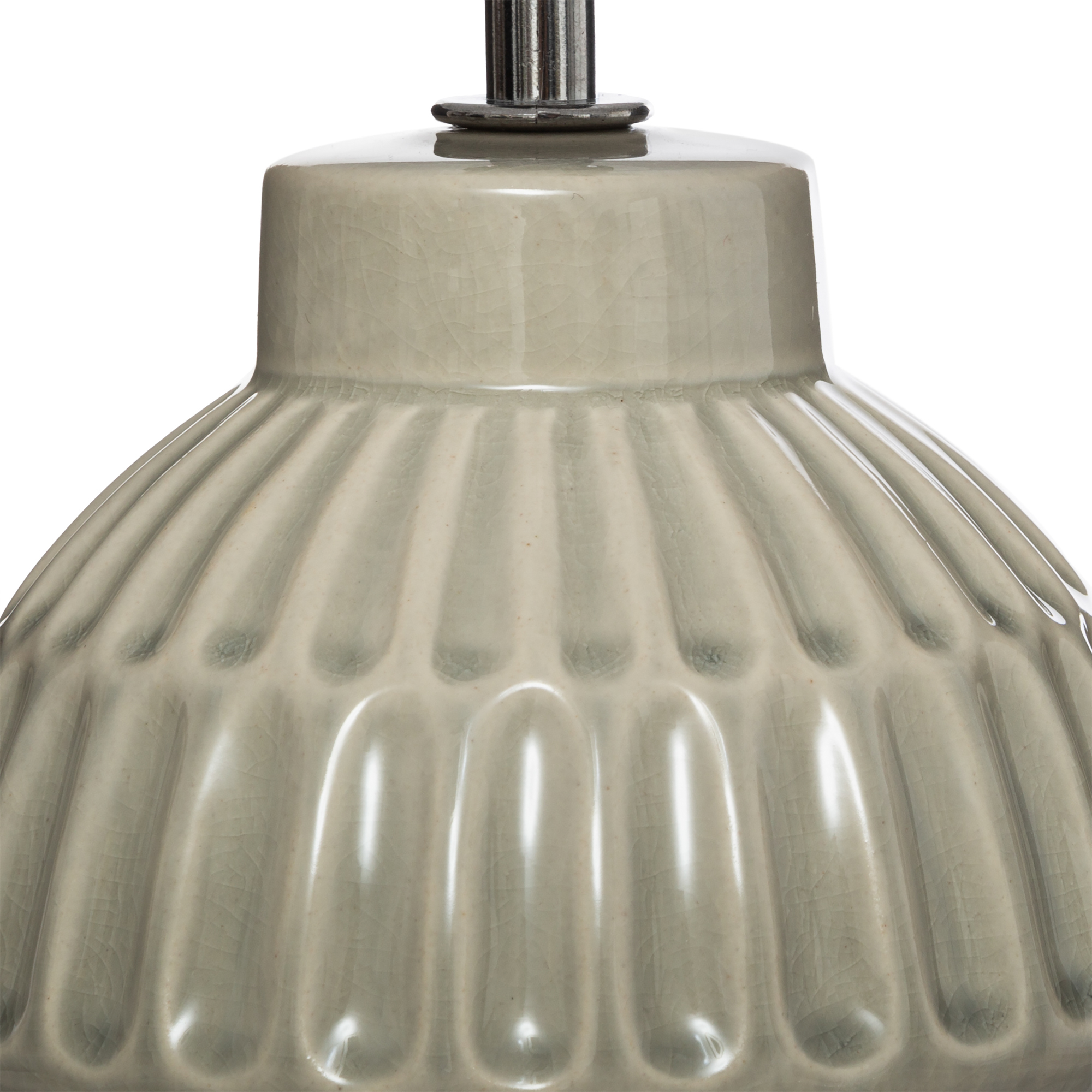 Candeeiro De Mesa Bege Em Cer&acirc;mica Paty