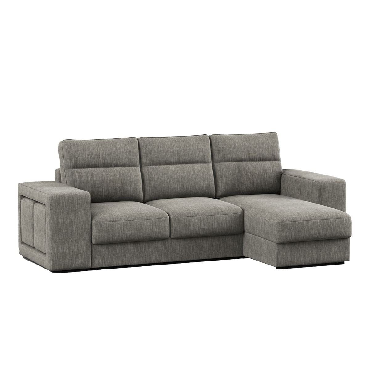 Sof&aacute; cama com chaise longue revers&iacute;vel TRENTO cinza