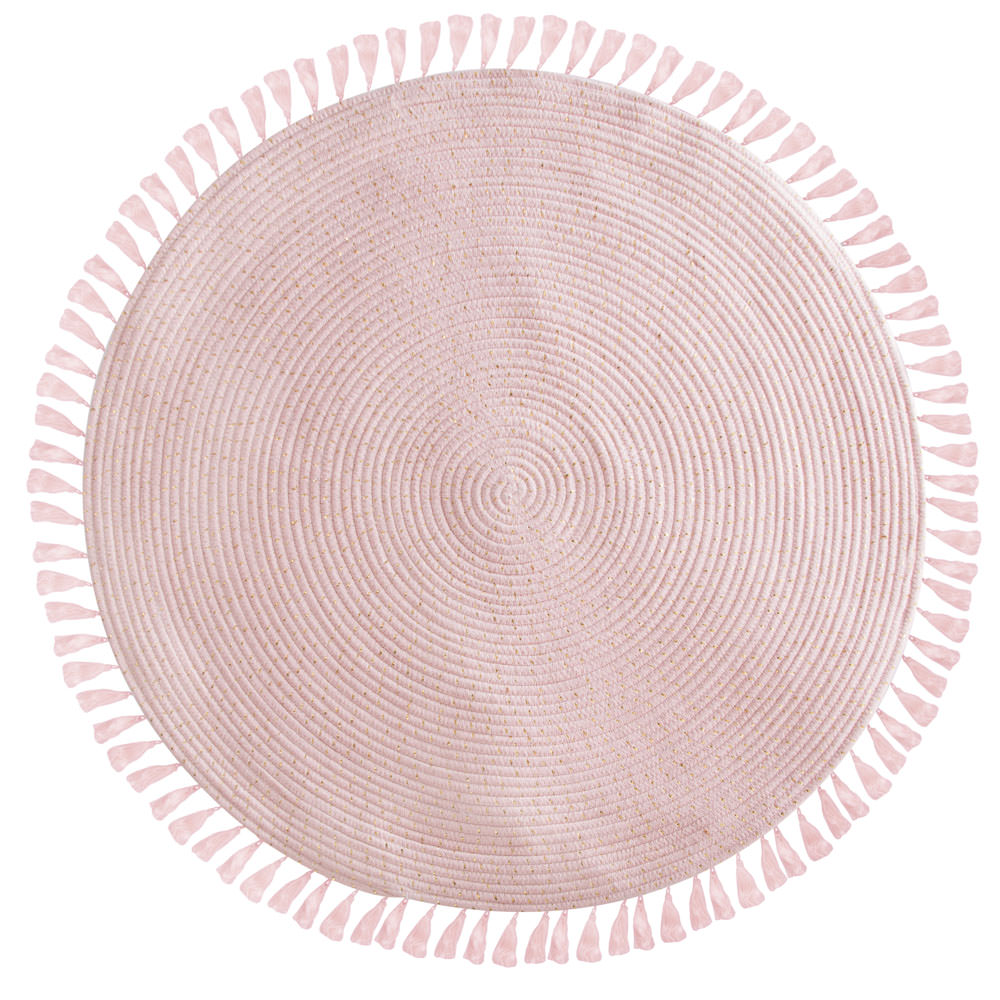 Tapete rosa lurex com franjas 90cm