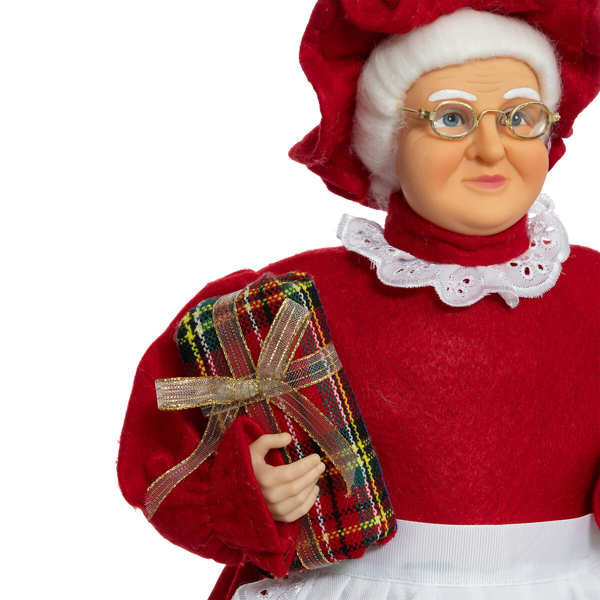 Figura m&atilde;e natal com presente 48cm