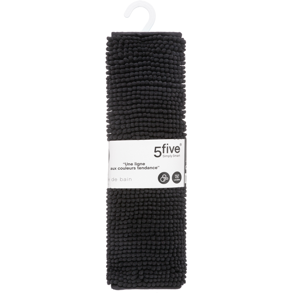 Tapete wc chenille preto 80x50cm,  Tapete wc chenille preto 80x50cm