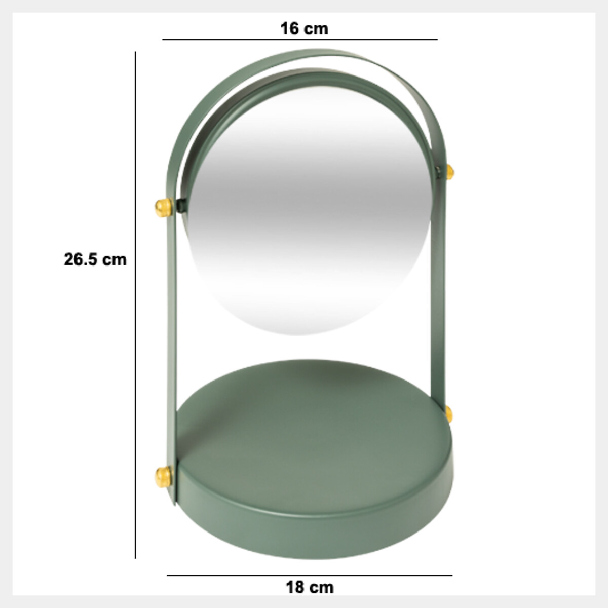Espelho de wc girat&oacute;rio DUO verde