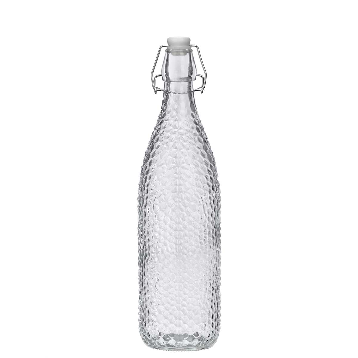 Garrafa de vidro riscas verticais 1l