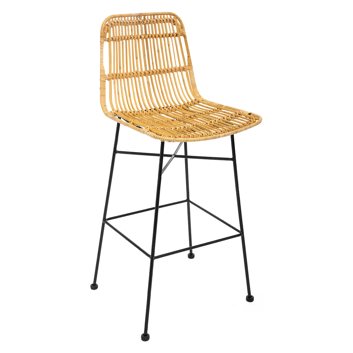 Banco de bar rattan KUBU 48x43x100cm