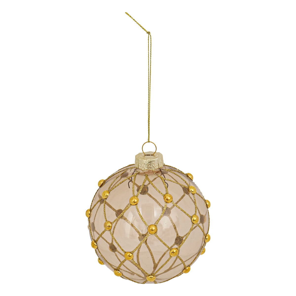 Bola de natal com p&eacute;rolas 10cm