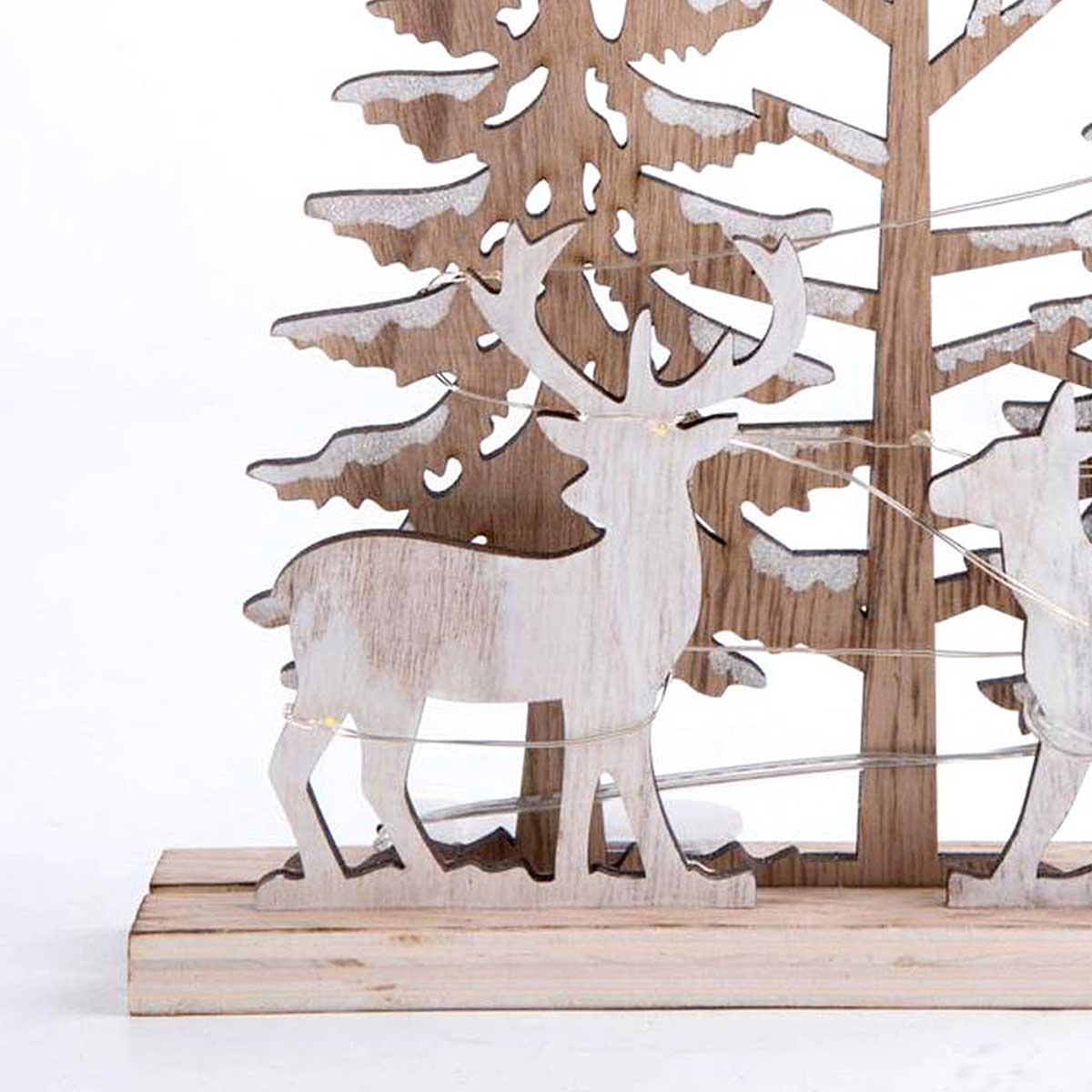 Cen&aacute;rio natal&iacute;cio em madeira com led