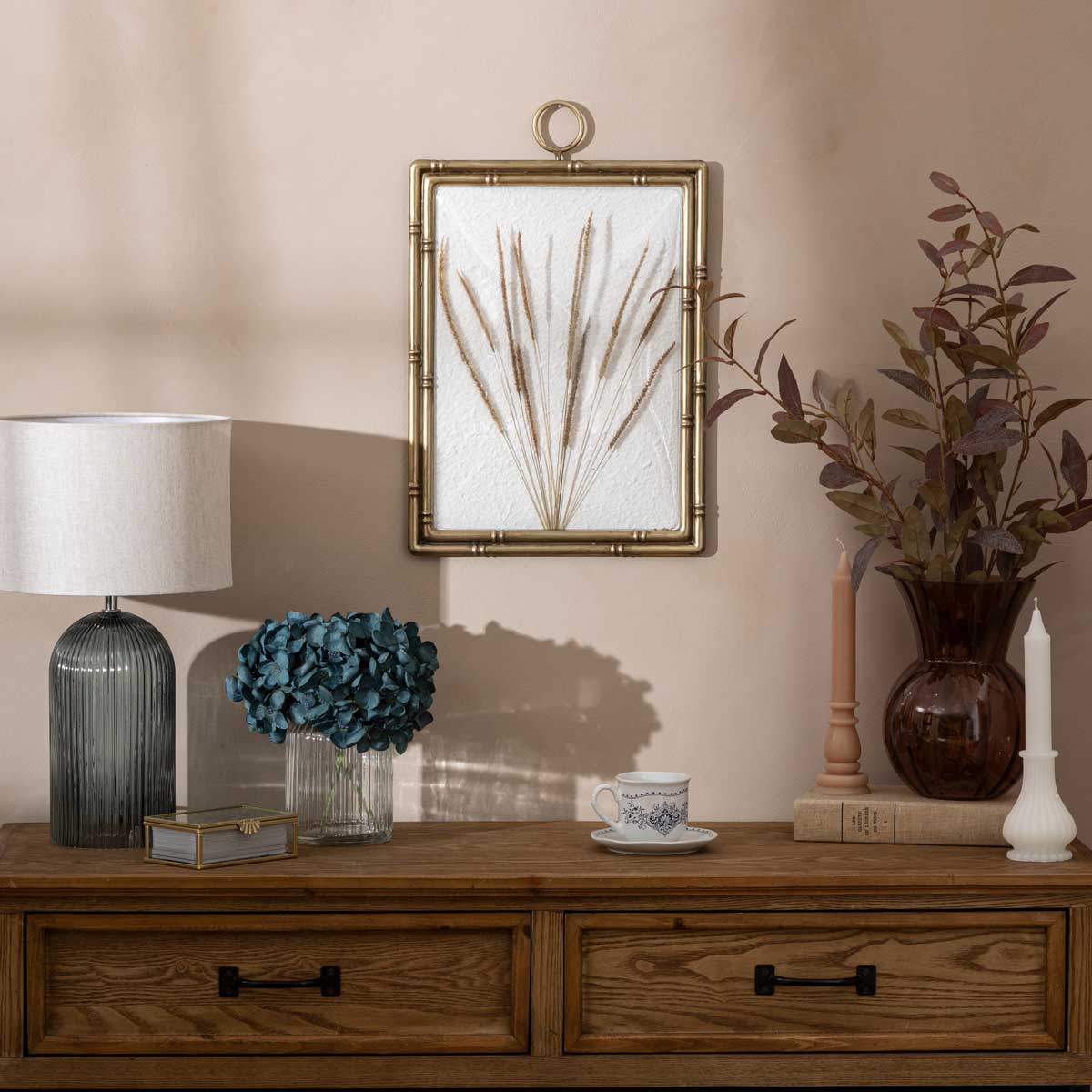 Quadro decorativo JONAS hastes em mdf e metal 47cm