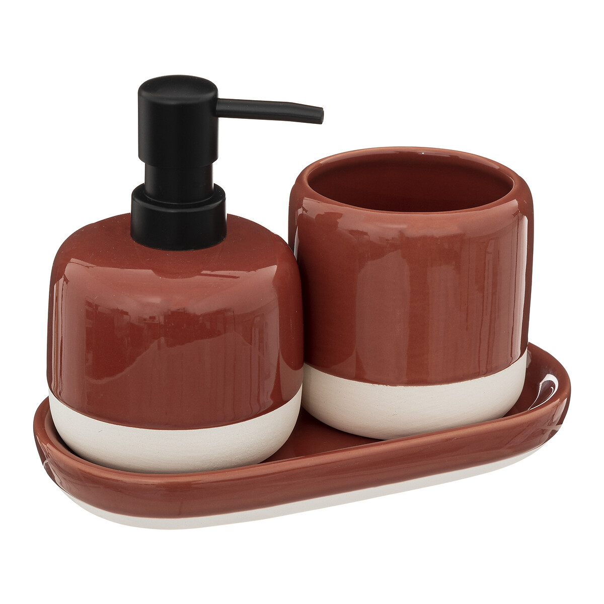 Conjunto de 3 acess&oacute;rios wc SOLAR vermelho