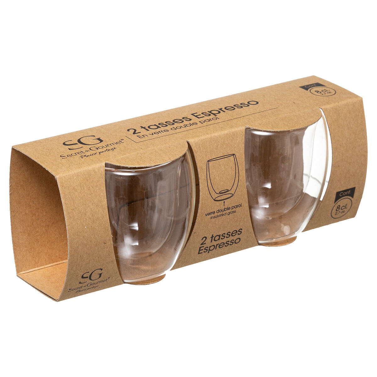 Conjunto de 2 copos duplos de caf&eacute; 8cl