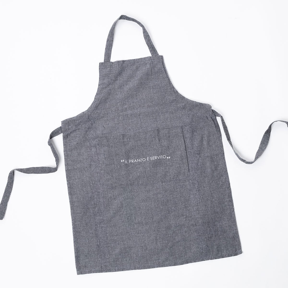 Avental de cozinha com frase cinza escuro 60x80cm