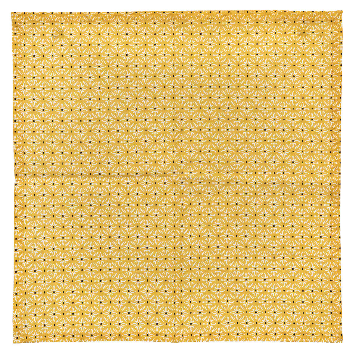 Conjunto 4 guardanapos amarelo algodão