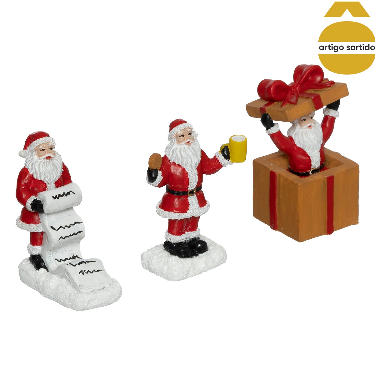 Conjunto de 3 figuras pai natal
