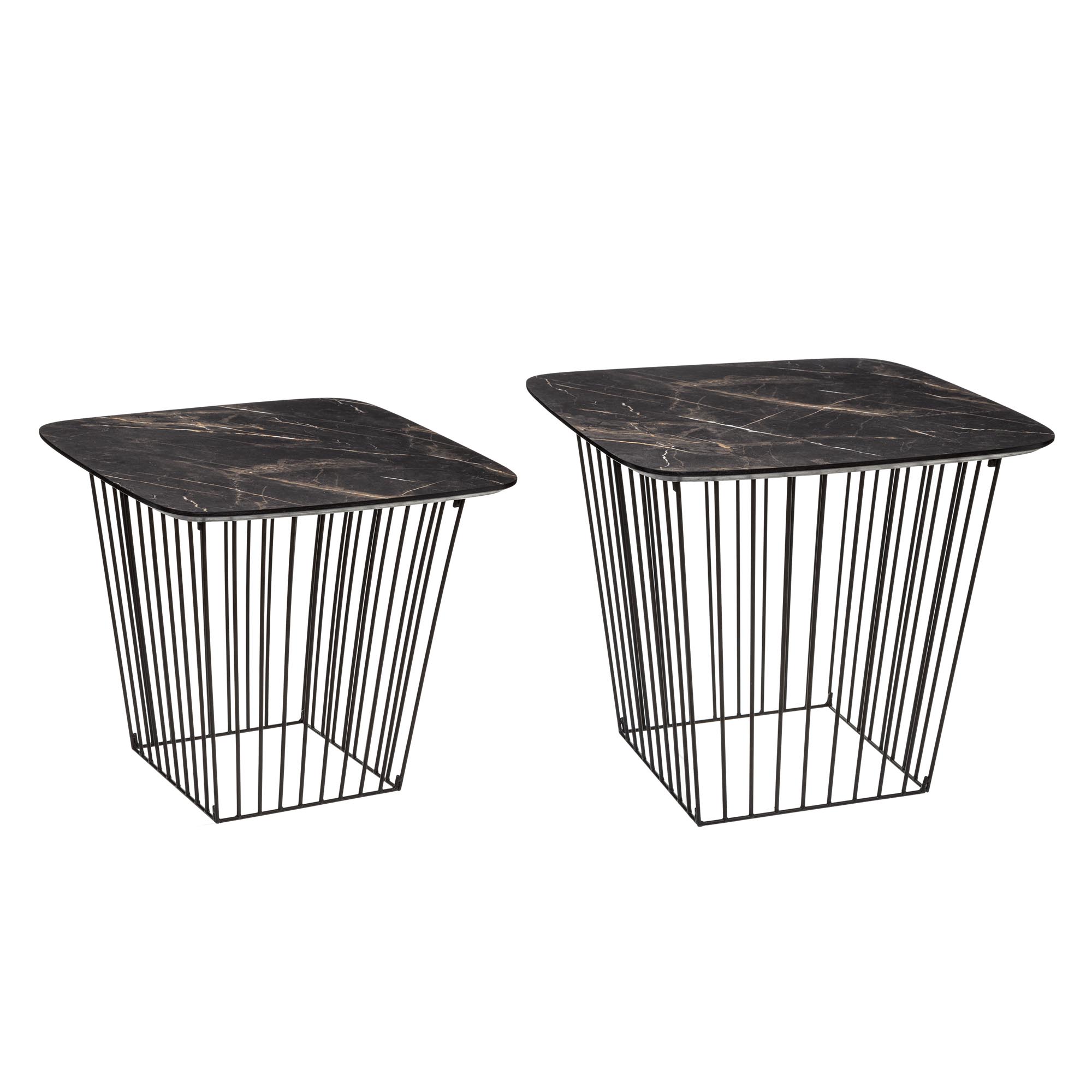 Mesa De Apoio Preta Em Metal 48X55X55cm