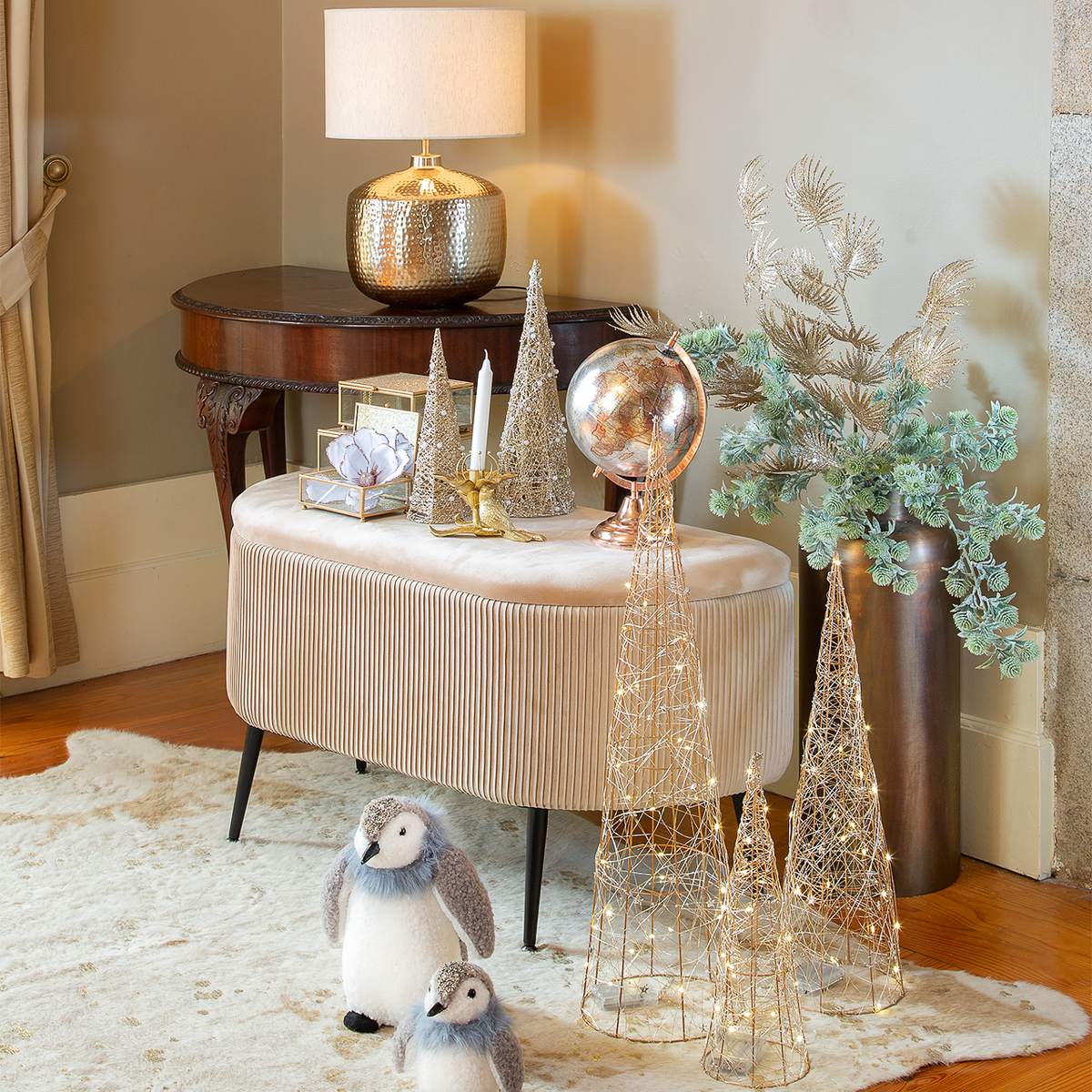 Banqueta bege SOLARO com cofre de arrumação,  Banqueta bege SOLARO com cofre de arrumação