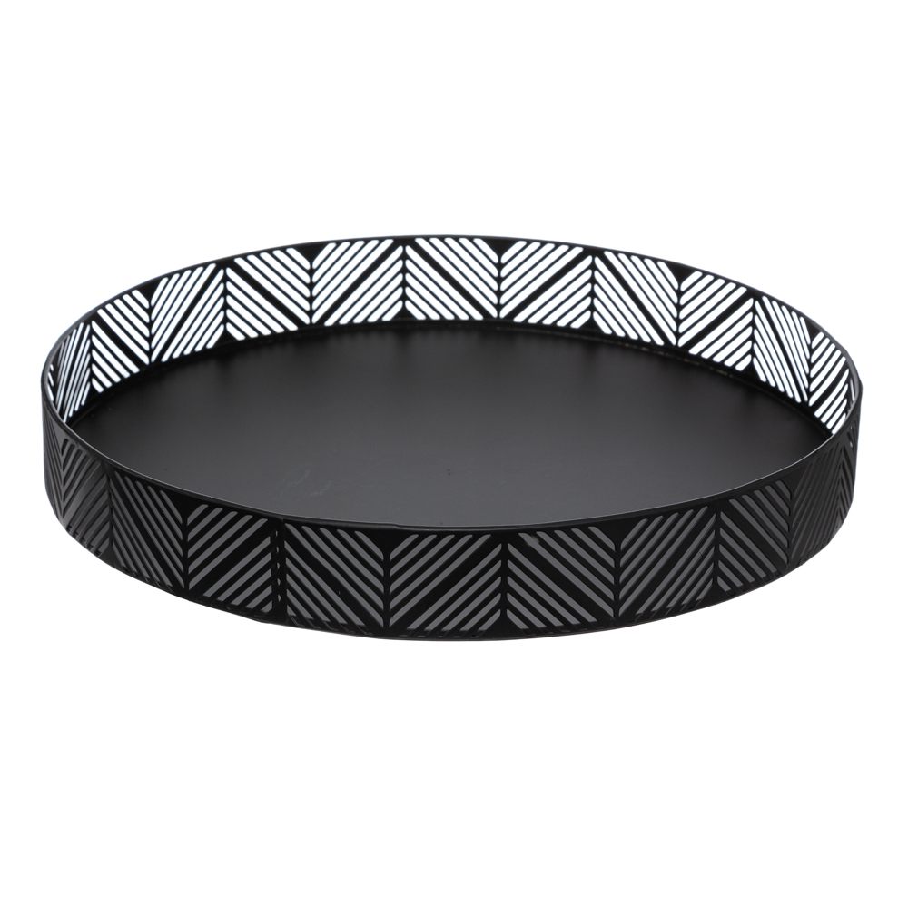 Tabuleiro de servir redondo em metal