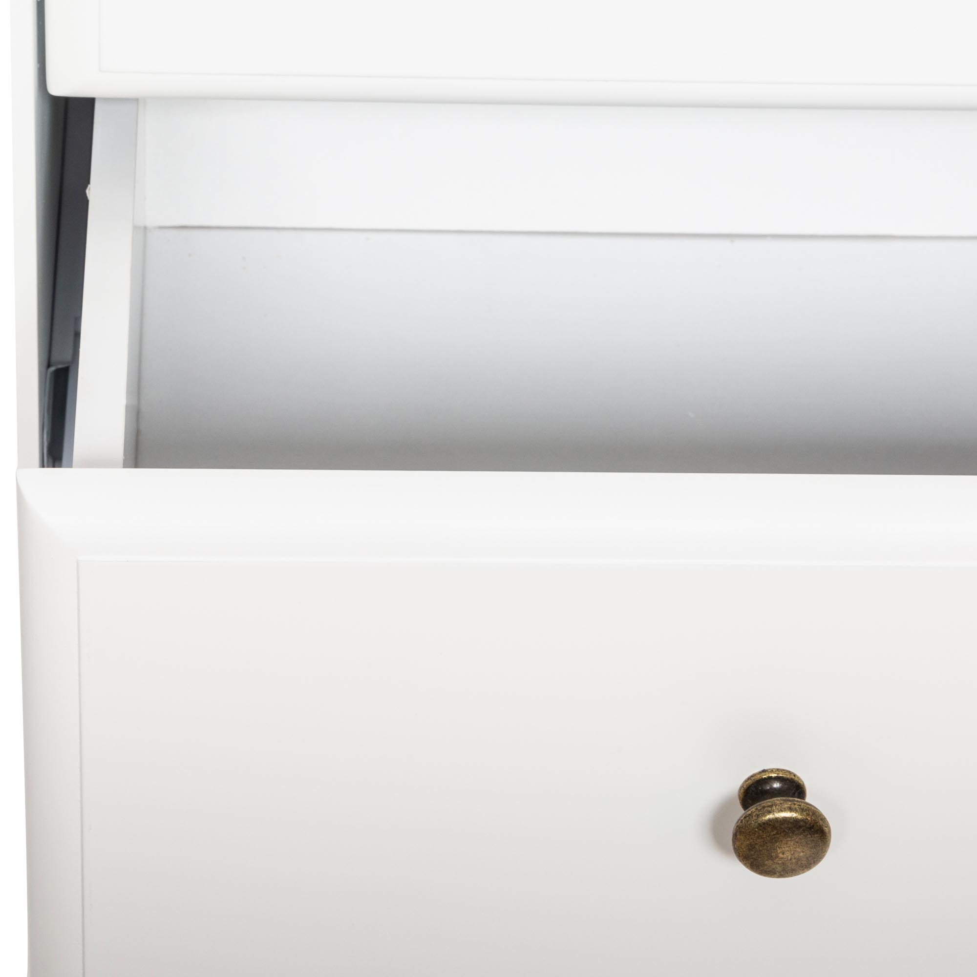 Mesa De Cabeceira Branca Com 1 Gaveta Solen