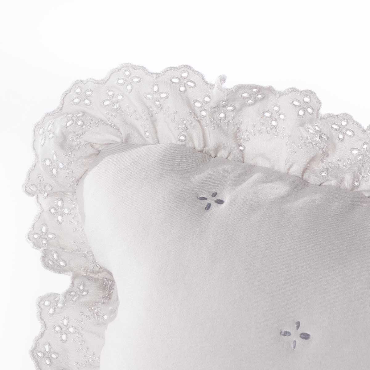 Almofada AMALFI cinza com renda 45x60cm