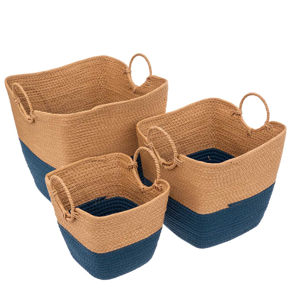 Cesto de arruma&ccedil;&atilde;o wc SOLAR azul petr&oacute;leo 29,5cm