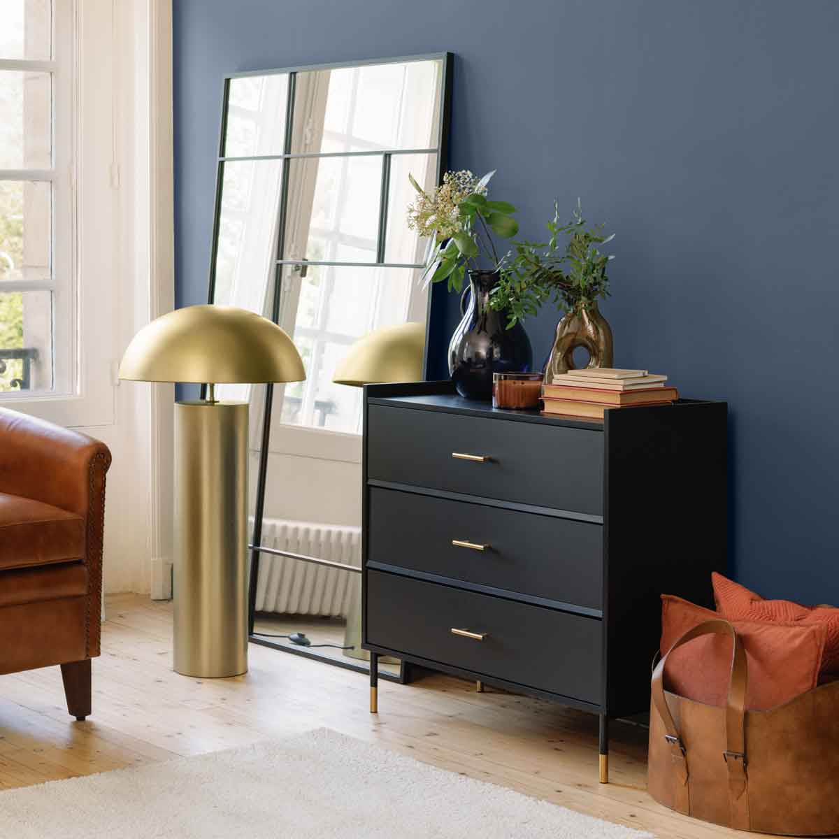 C&oacute;moda com 3 gavetas TEDY preto