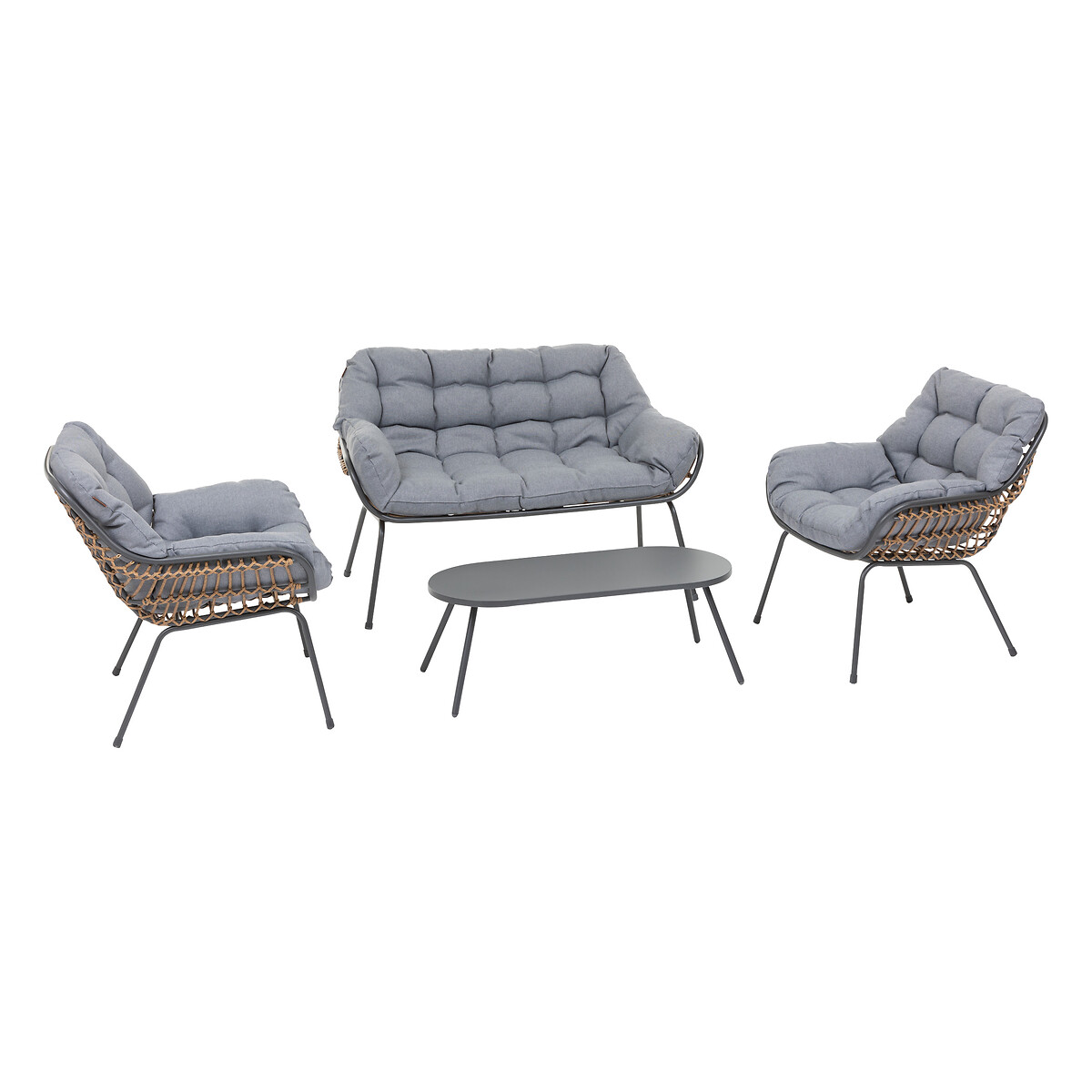 Conjunto de jardim PAOPAO cinza graphite para 4 pessoas