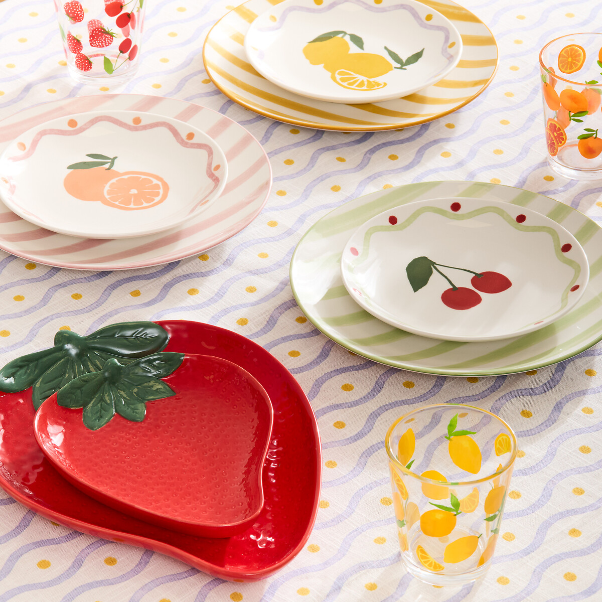 Prato de sobremesa FRUITY em porcelana 17cm