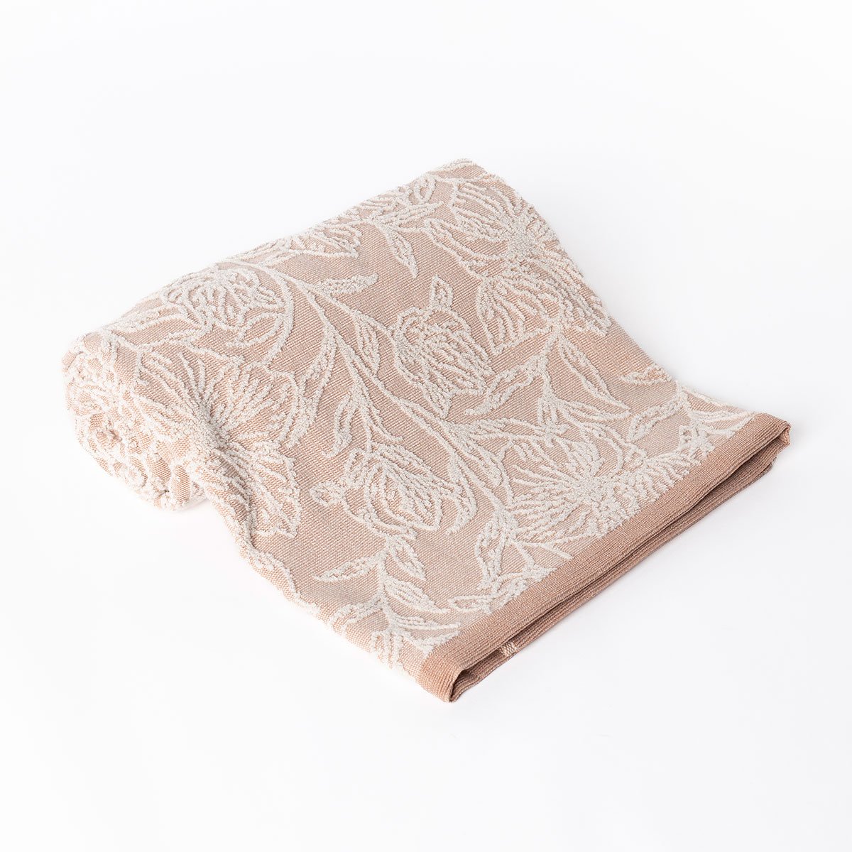 Toalha len&ccedil;ol de banho SAVANA salm&atilde;o e cru 100x150cm