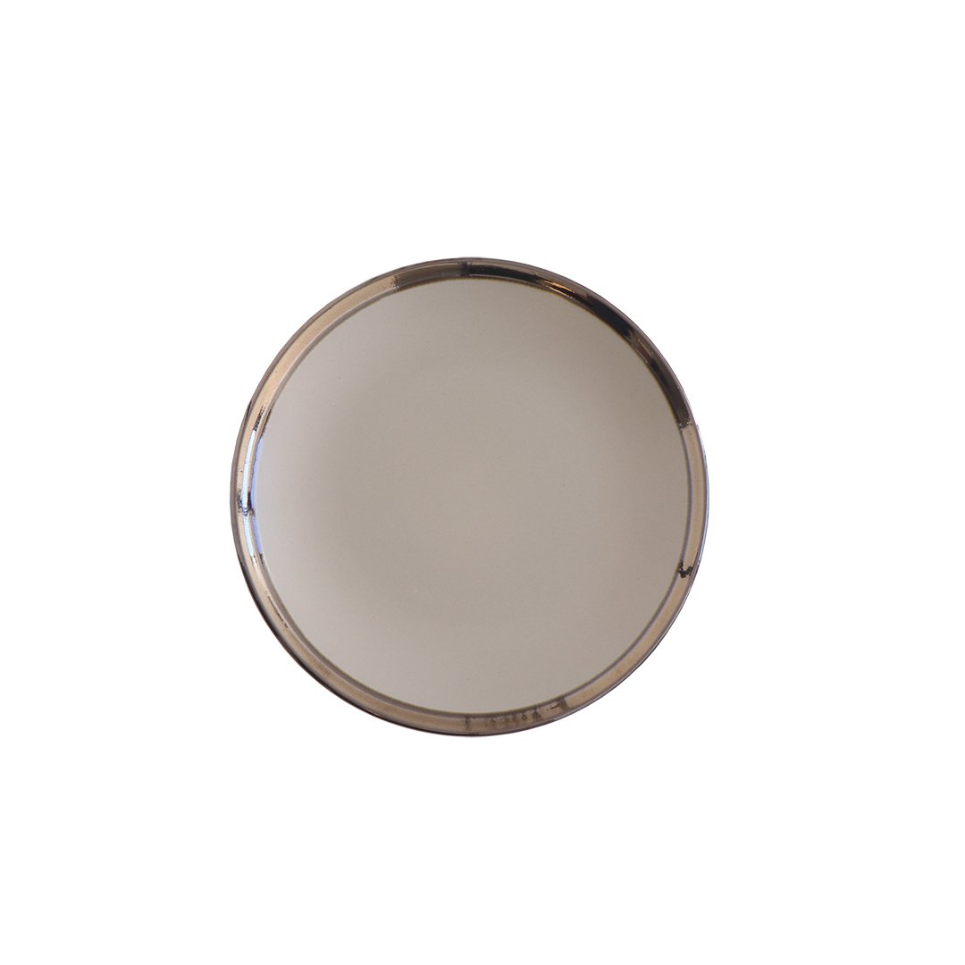 Prato de sobremesa taupe COLONIAL em gr&eacute;s