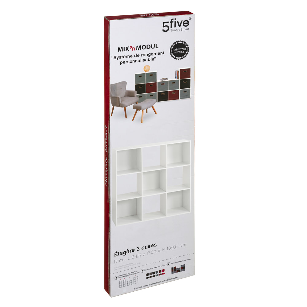 Estante branca para 9 caixas MIXMODUL,  Estante branca para 9 caixas MIXMODUL