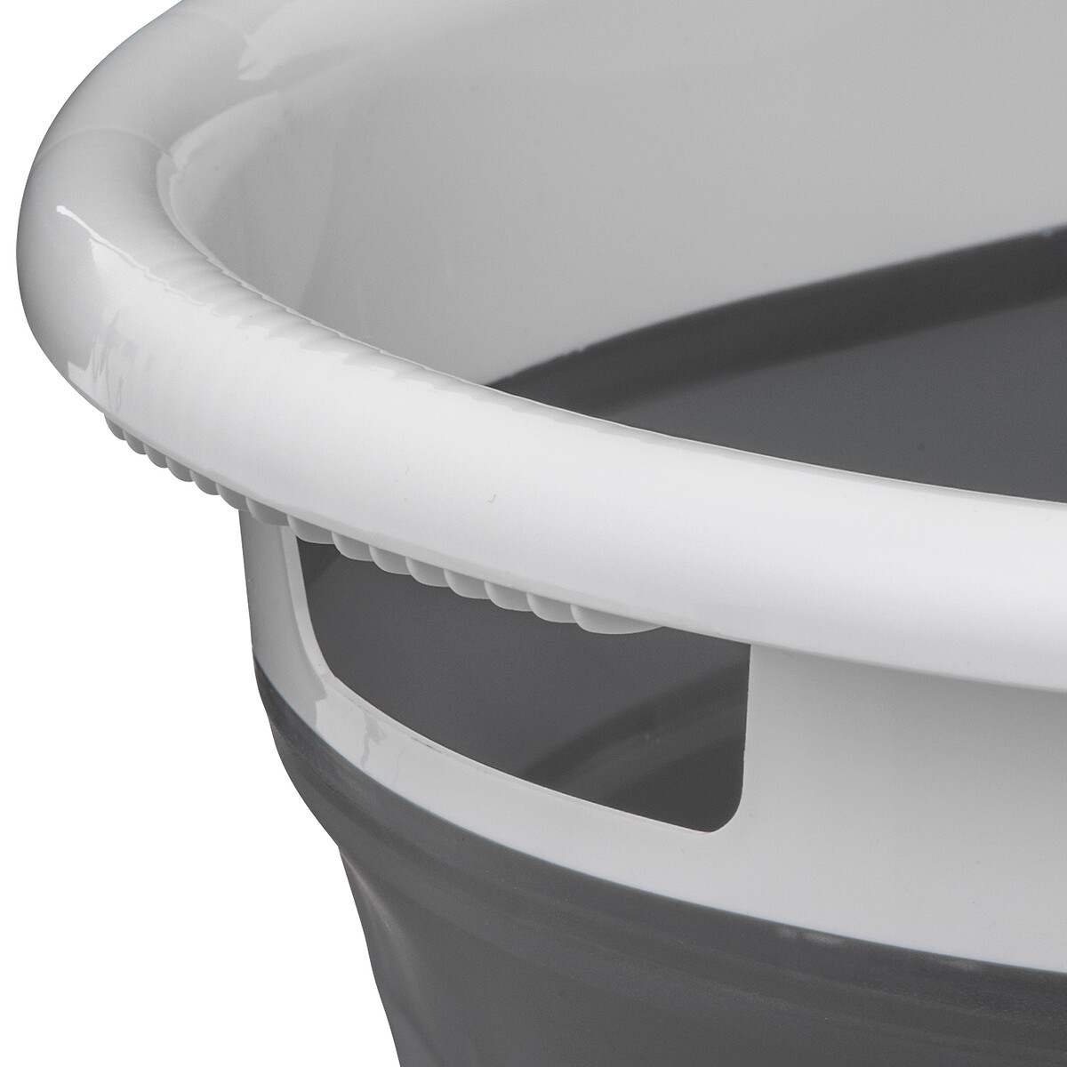 Cesto dobrável oval branco e cinza 21l