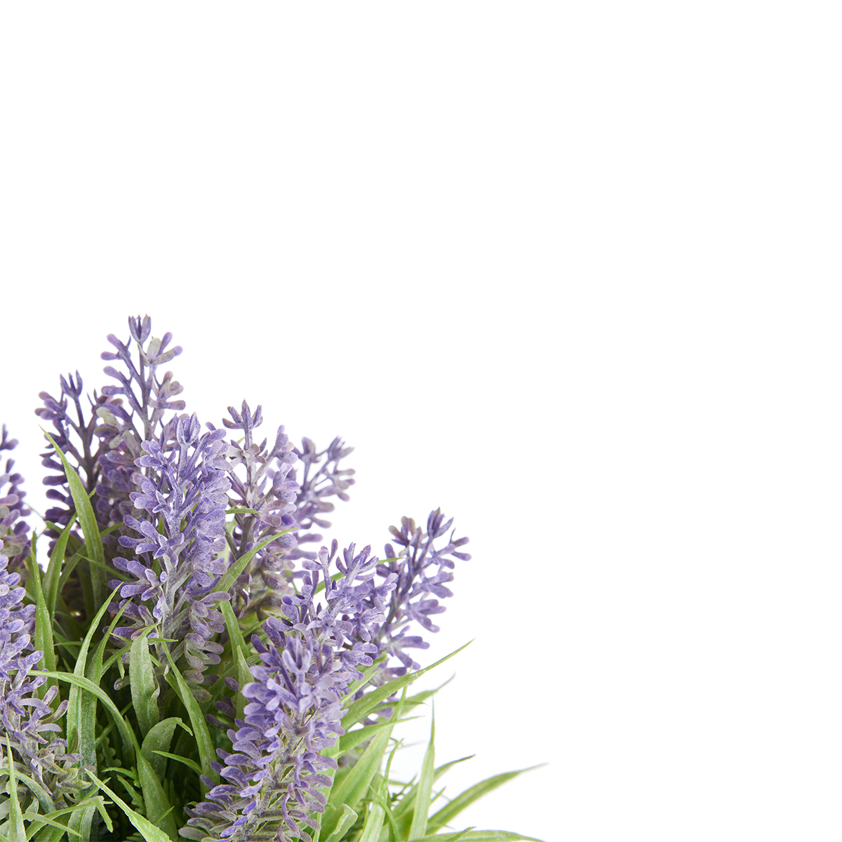 Vaso de metal com lavanda artificial 25cm